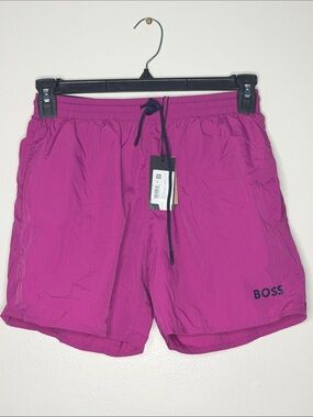 BOSS Men’s Magenta Drawstring Hybrid Shorts